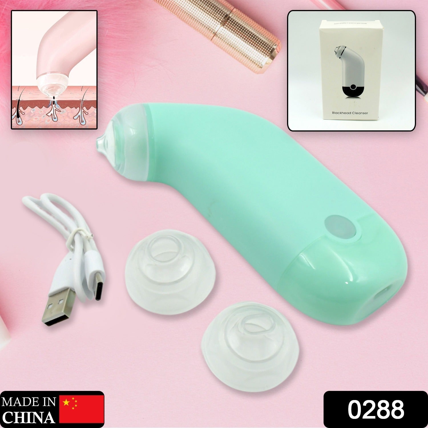 0288 Vacuum Blackhead Machine, Reduce Spot Mini Handheld Lifting Massage Facial Blackhead Remover For Skin Care (1 Pc) 0288 Vacuum Blackhead Machine, Reduce Spot Mini Handheld Lifting Massage Facial Blackhead Remover For Skin Care (1 Pc)